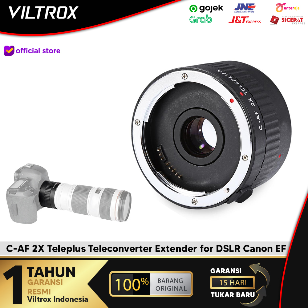 C-AF 2X Teleplus Teleconverter Extender for DSLR Canon EF
